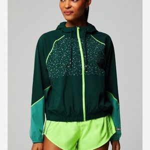 Fabletics women’s Medium Tri-tone/deep seas green Mesh One Jacket